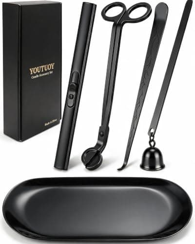YOUTUOY 5-in-1 Candle Accessory Set with Rechargeable Lighter