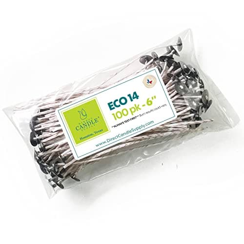 Direct Candle Supply ECO 14 Pre-Waxed Wicks, 100 pk