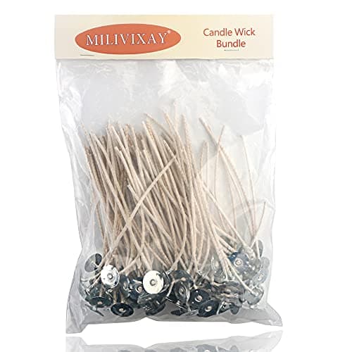 MILIVIXAY ECO 12 Pre-Waxed Tabbed Wicks, 100 pcs