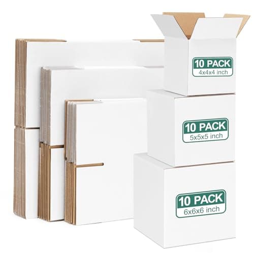 Eupako Small Shipping Boxes, Assorted 4x4x4, 5x5x5 and 6x6x6, 30 Pack