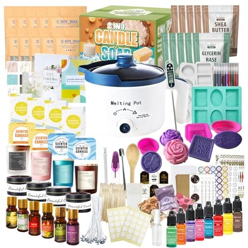 PIUH Deluxe 2-in-1 Candle and Soap Making Kit with Melter