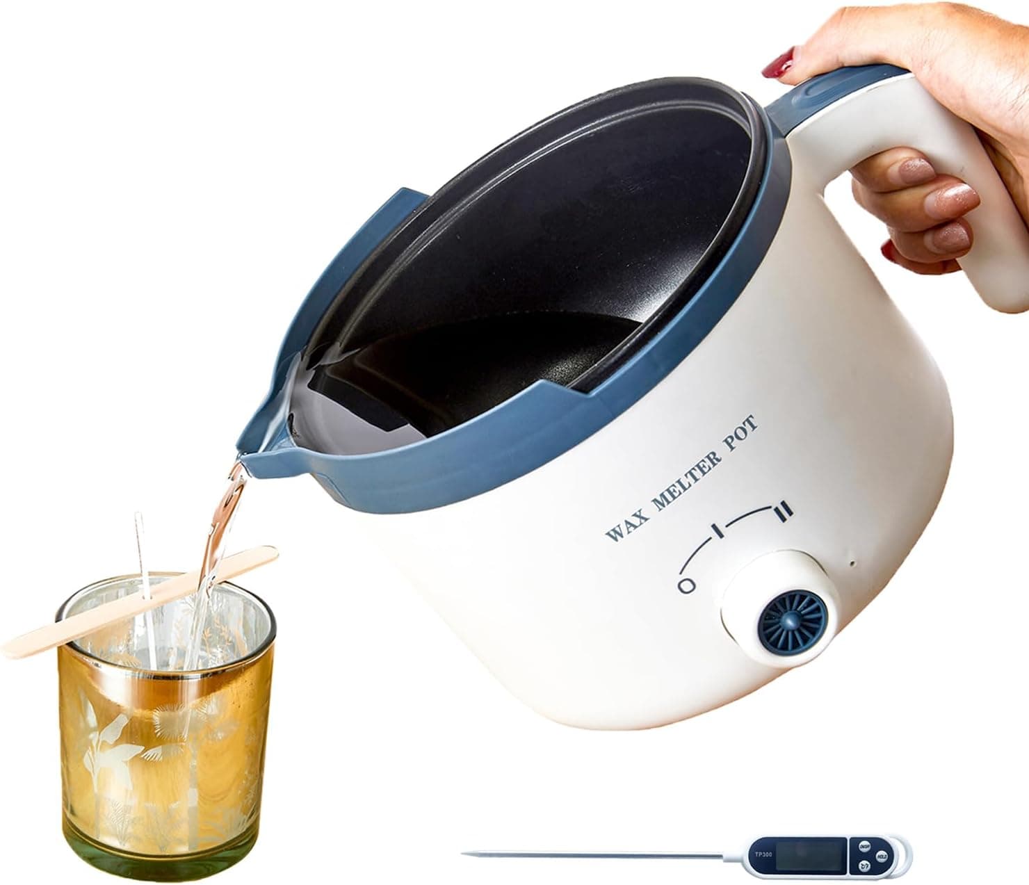 Ksedcon Electric Wax Melter with Digital Thermometer and Spout, 1.5 qt