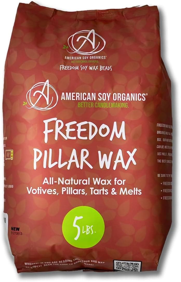 American Soy Organics Freedom Pillar Soy Wax Beads, 5 lbs