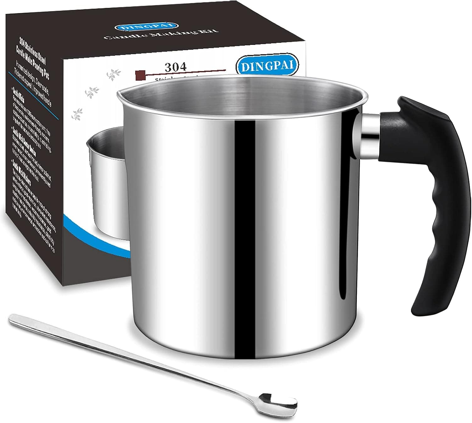 DINGPAI 44 oz Double Boiler Wax Melting Pot with Spoon