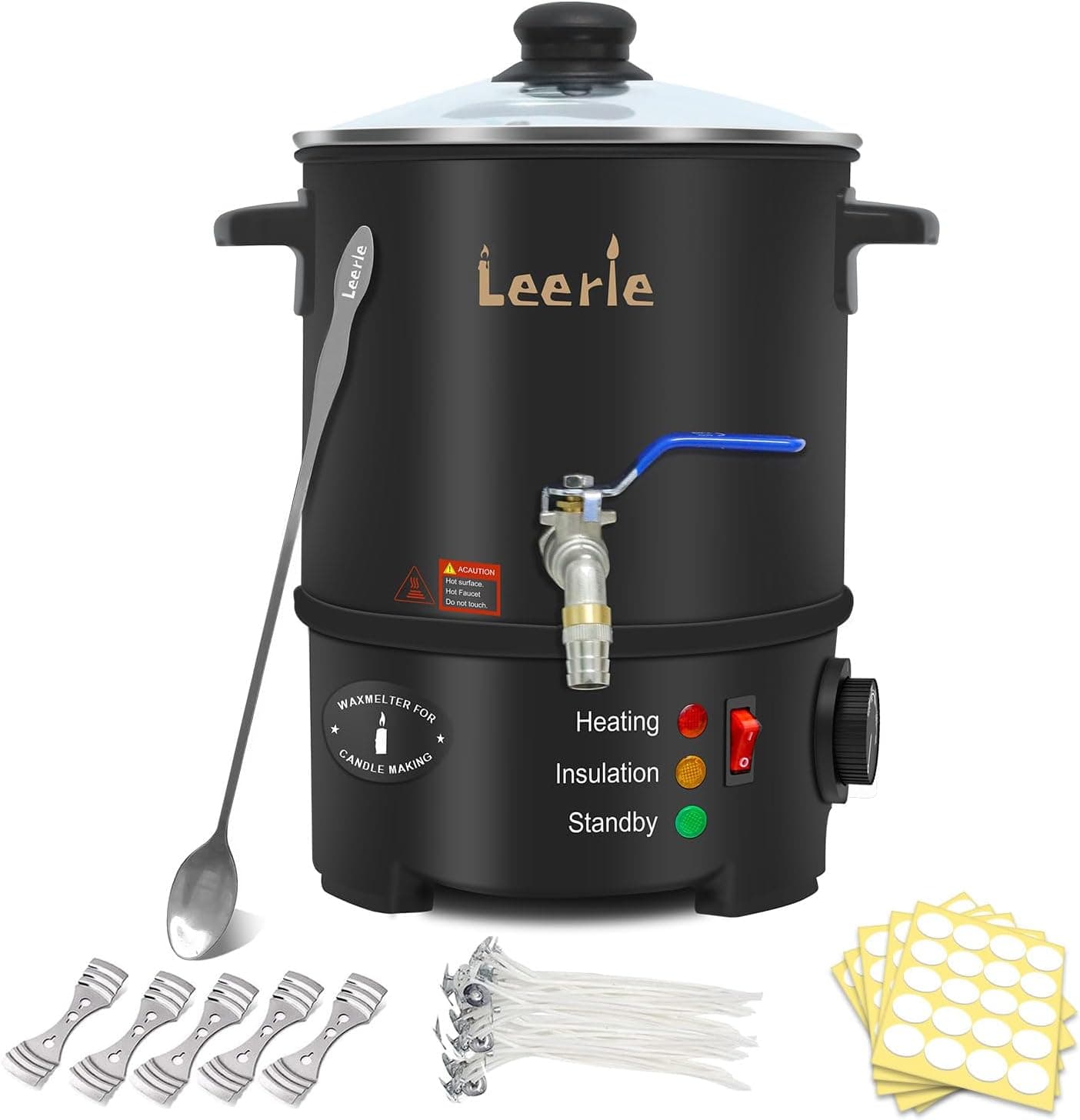 Leerie L5 10 lb Wax Melter with Brass Spout and Temperature Control