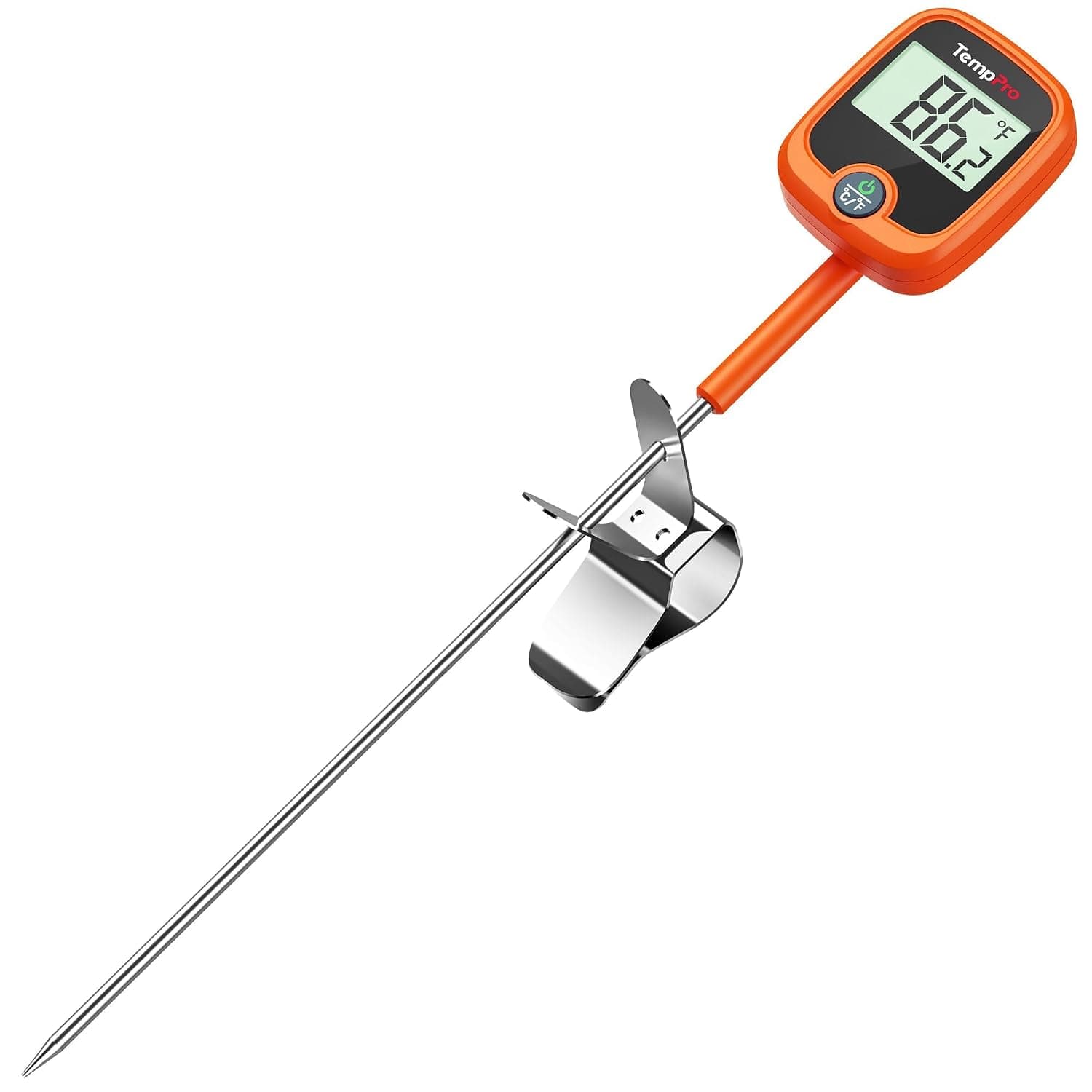 TempPro TempDip Digital Candy Thermometer with Pot Clip, 10 inch probe