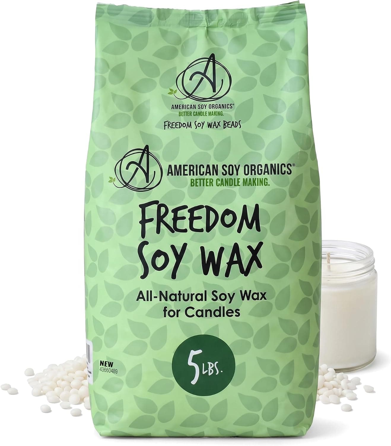 American Soy Organics Freedom Soy Wax Beads, 5 lbs