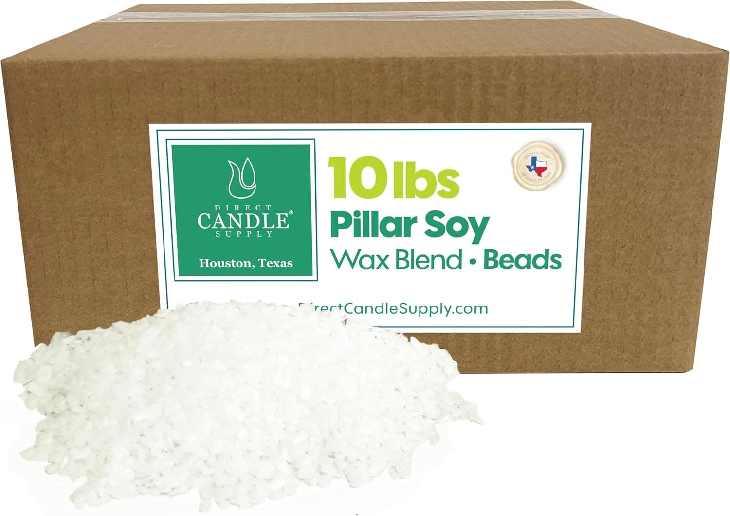 Direct Candle Supply Soy Wax Beads for Pillars and Votives, 10 lb