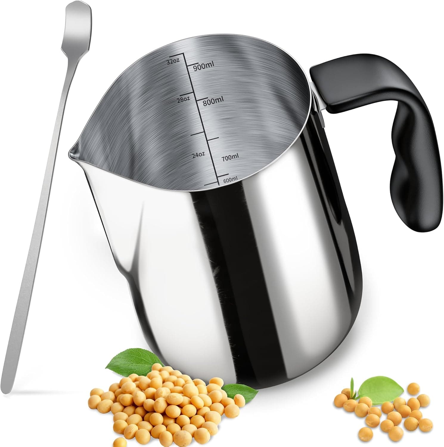 CasaCulina 32 oz Stainless Candle Making Pouring Pot with Stirring Spoon