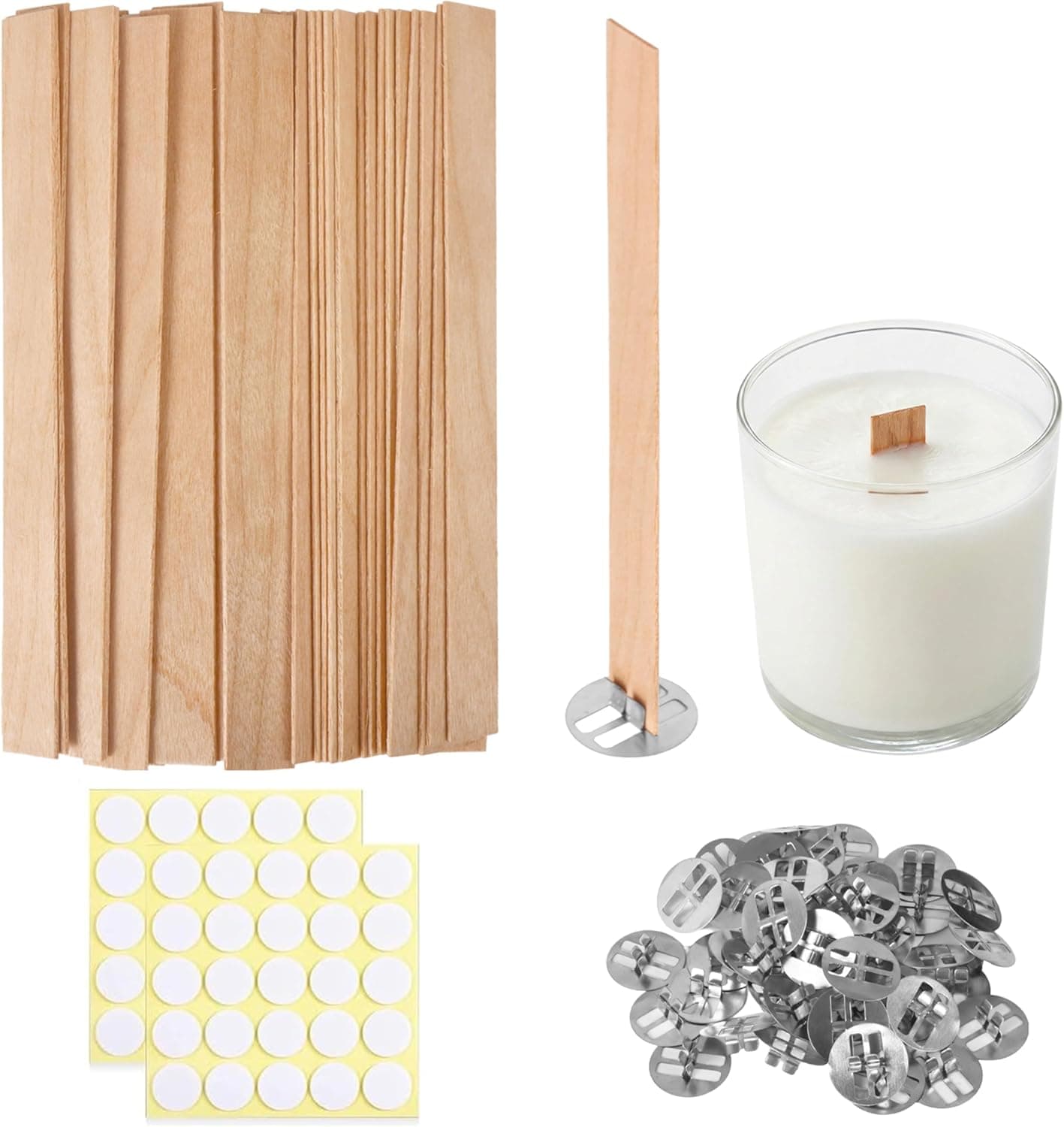 150 Piece Thickened Wooden Candle Wicks, 5.1 x 0.5 inch