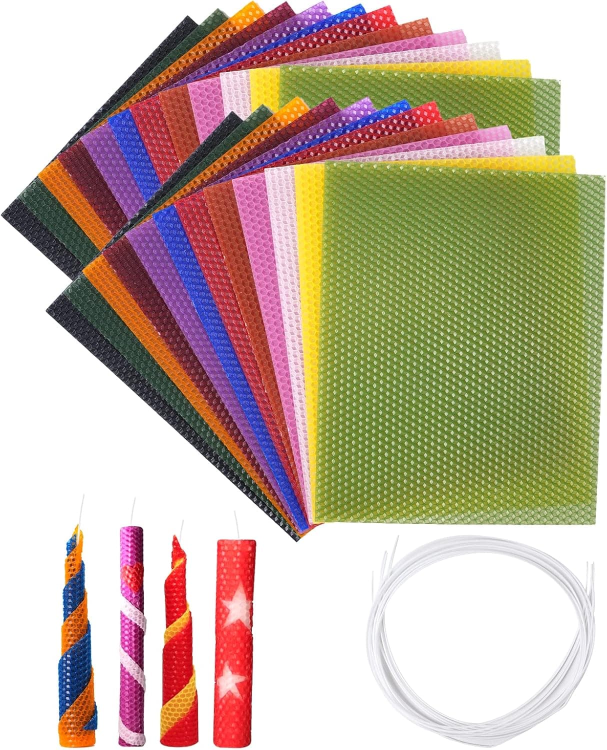 Thleunei Beeswax Candle Making Kit for Kids, 24 Sheets 10 x 8 inch