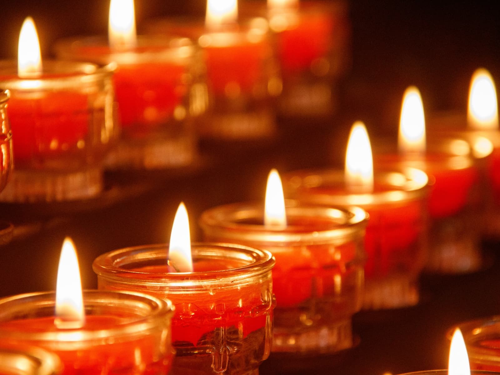 Poured candles setting as they cool