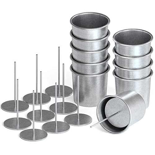 Seamless Aluminum Votive Molds with Wick Pins, 10 Pack product photo
