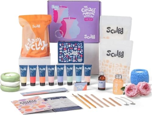 Sculpd Candle Making Kit, 2 Candles, Peony Rose, Pastel Tones product photo