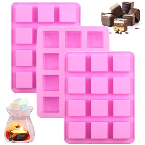 BZIDII Square Silicone Wax Melt Molds, 3 Pack product photo
