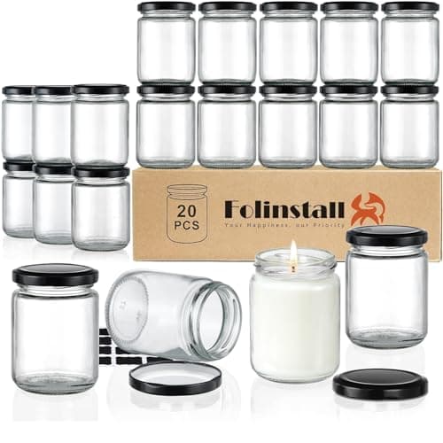 8 oz Glass Jars with Lids, 20 Pack product photo