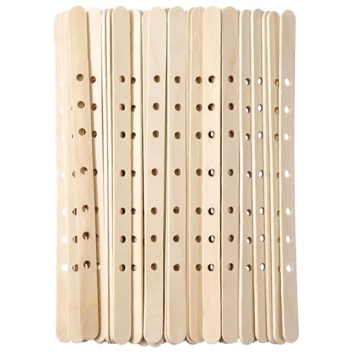 Wooden 7-Hole Wick Centering Bars, 50 Pack product photo