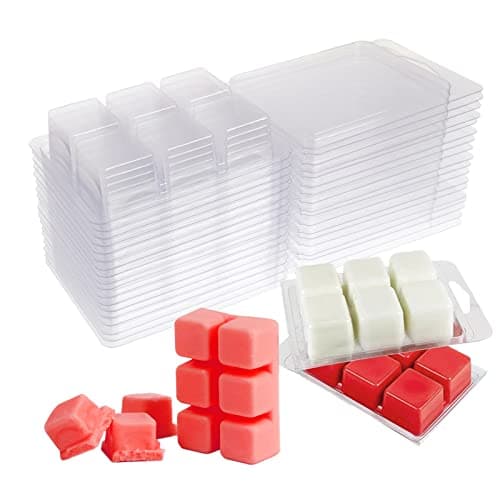 DGQ Wax Melt Clamshell Molds, 6 Cavity, 100 Pack product photo