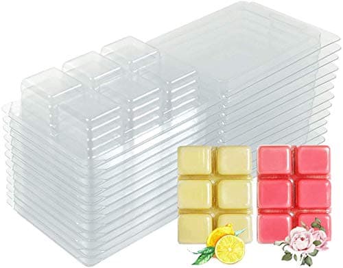 Clear PET Wax Melt Clamshell Molds, 6 Cavity, 100 Pack product photo