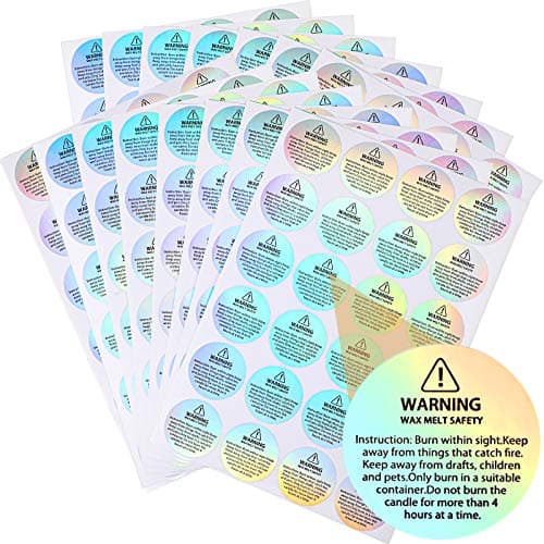 Zonon Holographic Candle and Wax Melt Warning Labels, 360 Pack product photo
