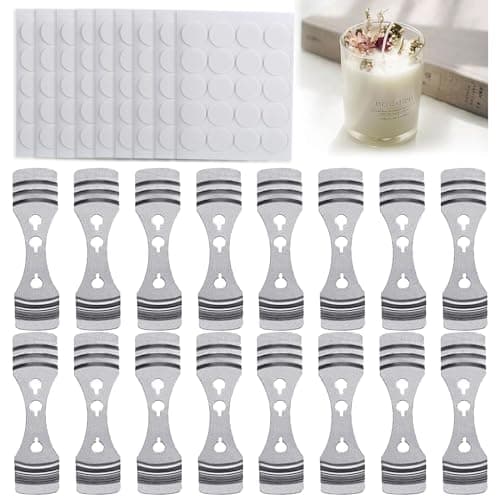 DINGPAI 20 Candle Wick Holders and 180 Wick Stickers product photo