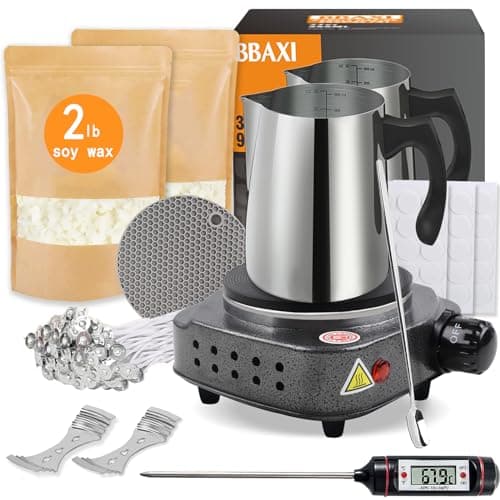 BBAXI Candle Making Kit with Hot Plate and 2 lb Soy Wax