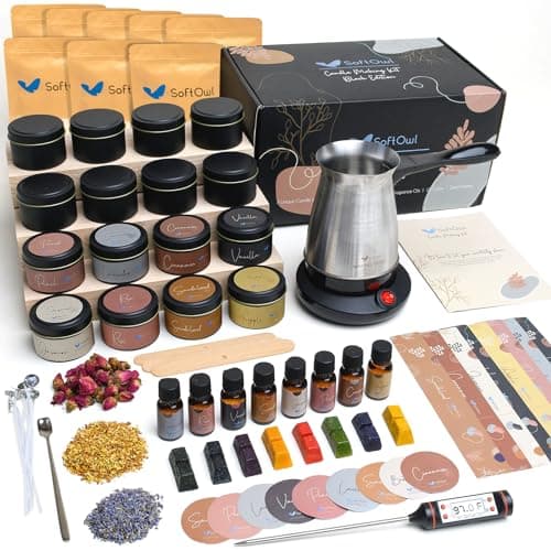 SoftOwl Premium Soy Candle Making Kit, Black Edition, 16 Tins product photo