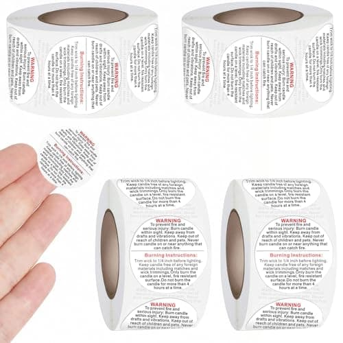 CllyCnny 1 Inch Candle Warning Labels, 2000 Pack product photo