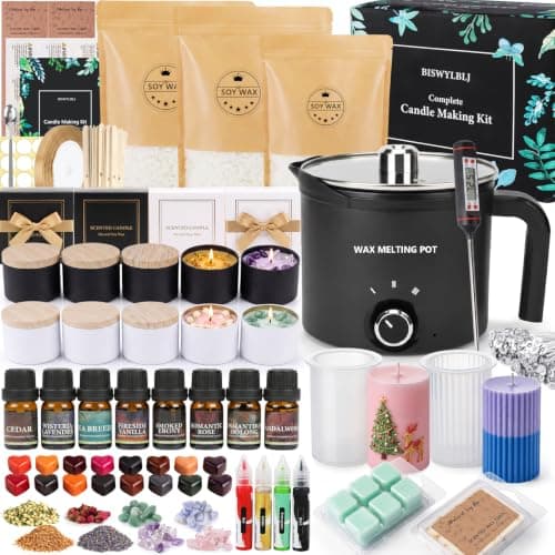 BISWYLBLJ Candle Making Kit with 1.8L Electric Melting Pot