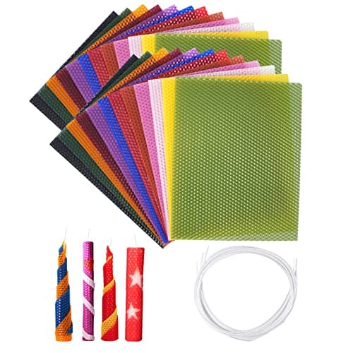 Thleunei Beeswax Candle Making Kit for Kids, 24 Sheets 10 x 8 inch product photo