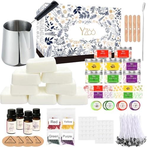 Complete Candle Making Kit with Wax Melter, Soy Wax, Scents, Dyes and Tins product photo