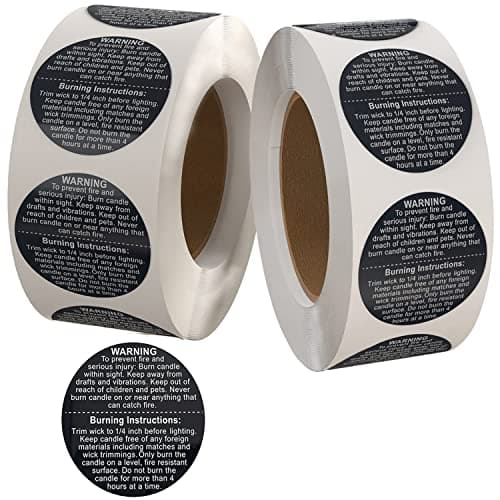 WANBAO Candle Warning Labels, 1.5 Inch, 1000 Pack product photo