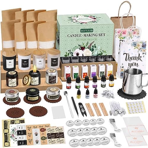 DOPXXBB Complete Candle Making Kit with Cups, Tins and Wicks product photo