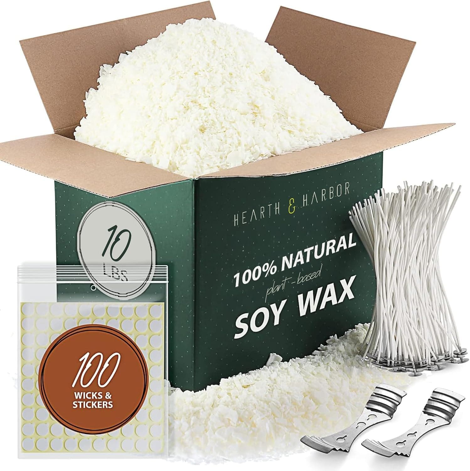 Hearth & Harbor Organic Soy Wax for Candle Making, 10 lbs product photo