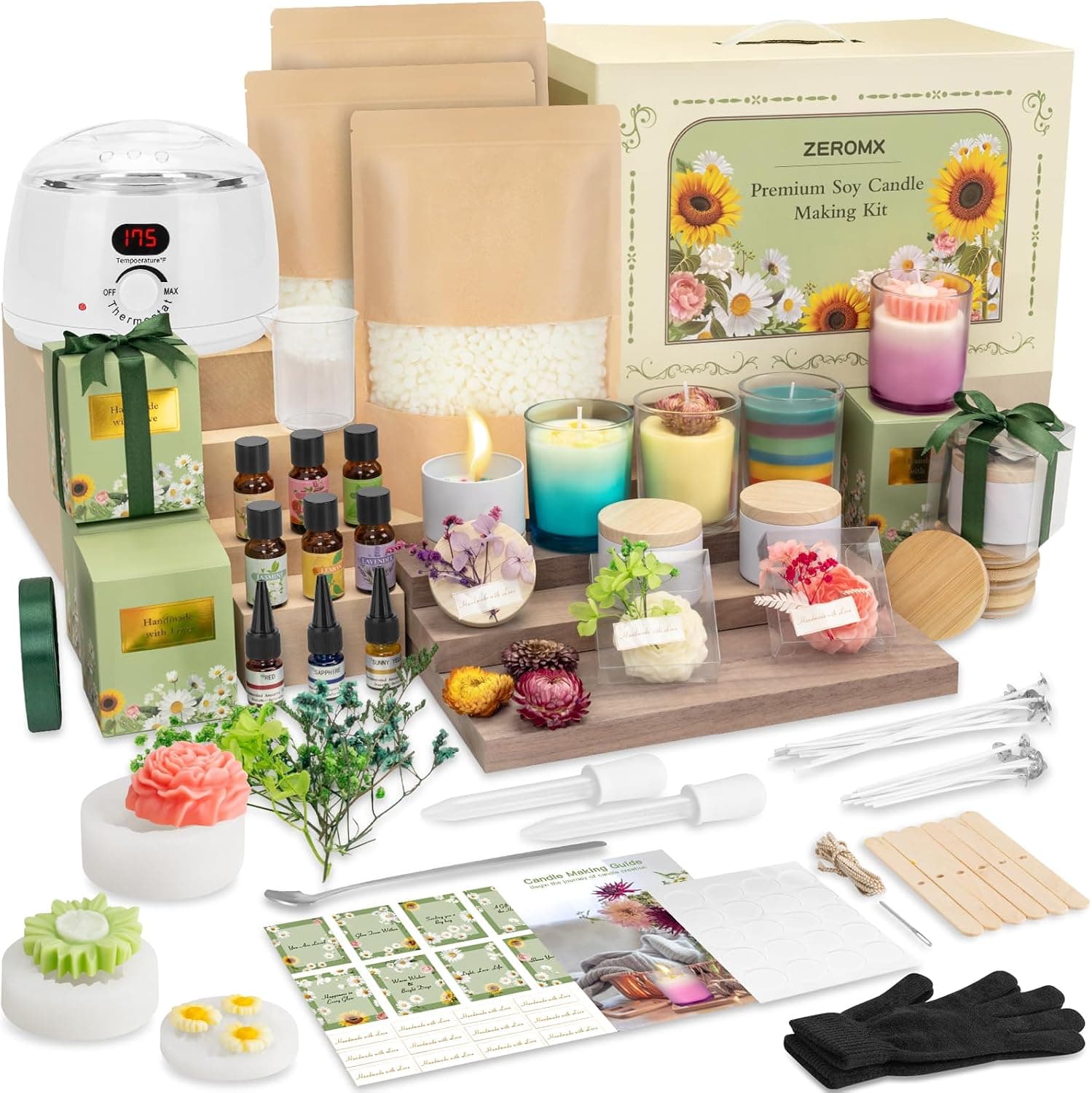 ZEROMX Candle Making Kit with Digital Wax Melting Pot and Molds product photo
