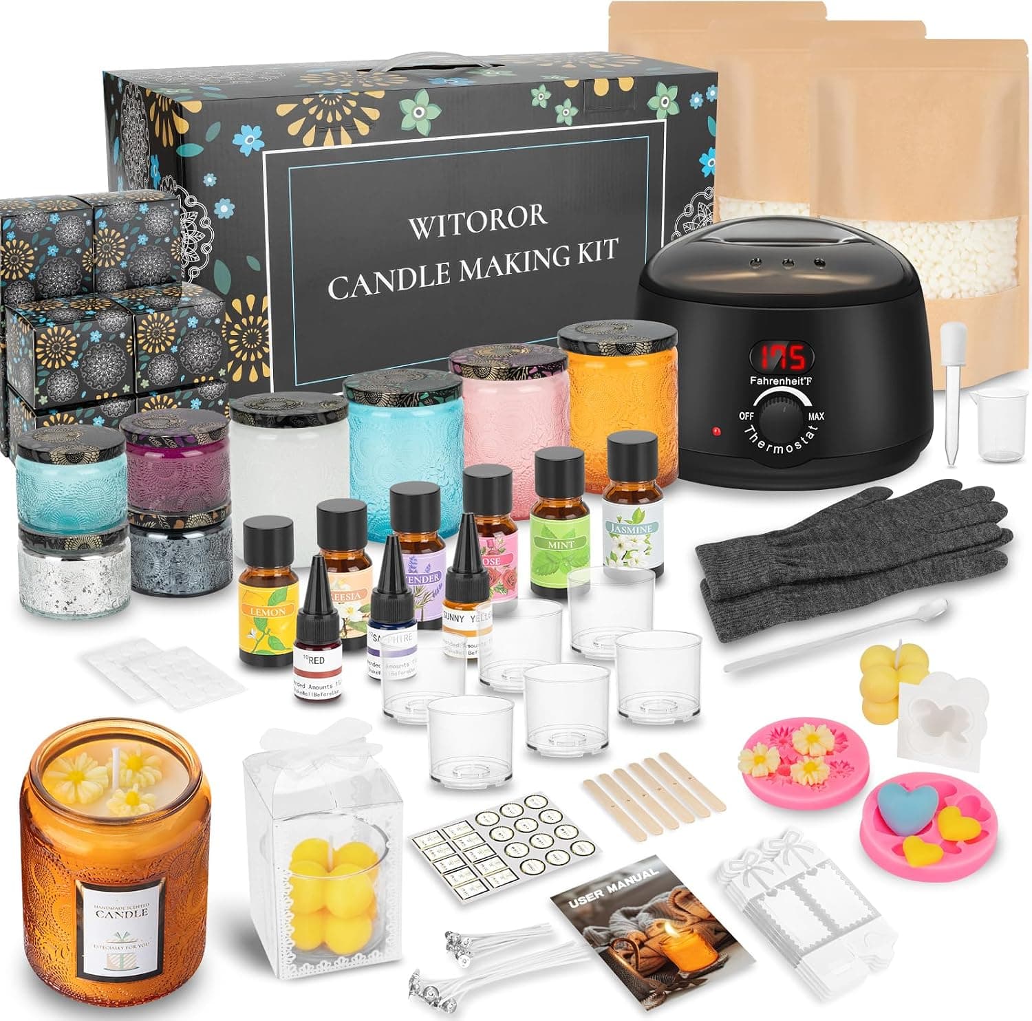 WITOROR Candle Making Kit with Digital Wax Melt Warmer product photo