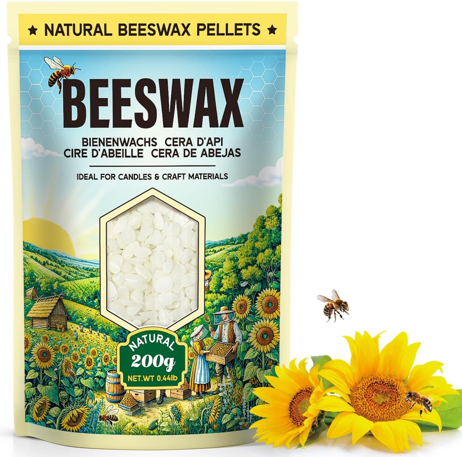 Beeswax Pellets for Candle Making, 0.44 lb to 5 lb product photo