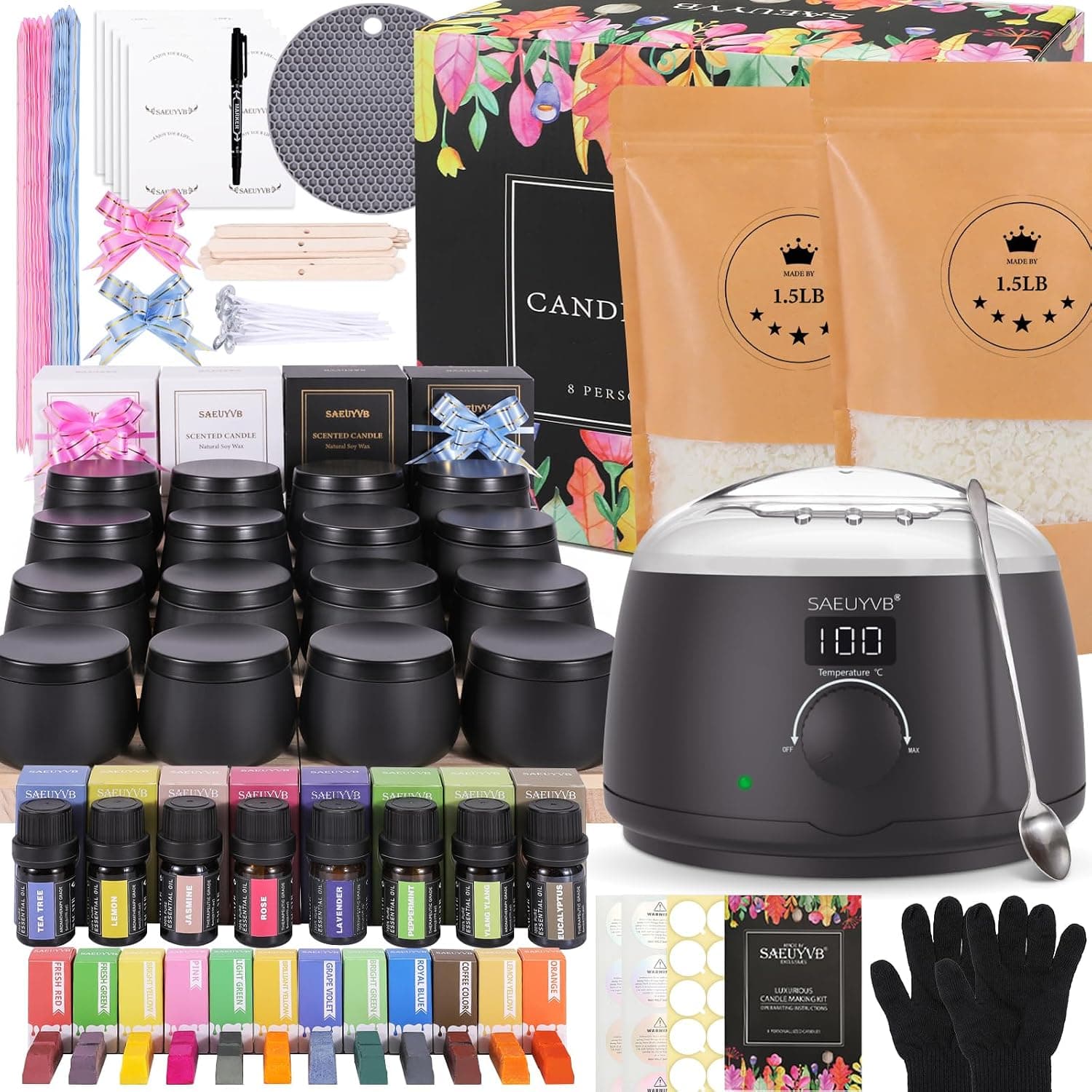 SAEUYVB Candle Making Kit for Adults with Hot Plate product photo